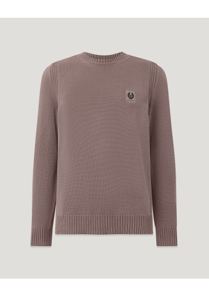 Belstaff Watch Sweater Light Men's Fade-out Garment Dye Cotton Asphalt Size 2XL