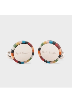Paul Smith Circle 'Signature Stripe' Cufflinks Multicolour