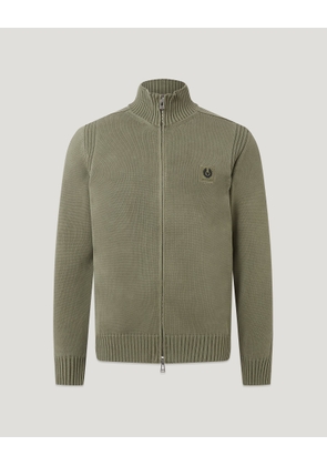 Belstaff Watch Full Zip Light Men's Fade-out Garment Dye Cotton Lichen Size 2XL