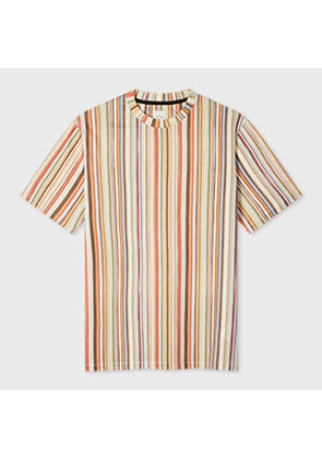 Paul Smith 'Painted Signature Stripe' Cotton T-Shirt Multicolour