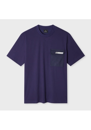 PS Paul Smith Dark Blue Cotton-Blend Tilt Logo T-Shirt