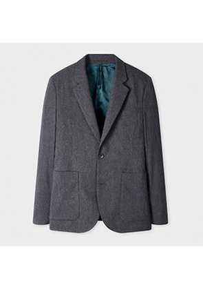 PS Paul Smith Navy Melange Wool-Blend Buggy-Lined Blazer Blue