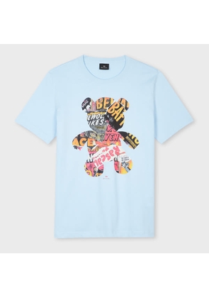 PS Paul Smith Light Blue 'Bear Collage' Print T-Shirt