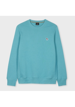 PS Paul Smith Teal Blue Organic Cotton Zebra Logo Sweatshirt Green