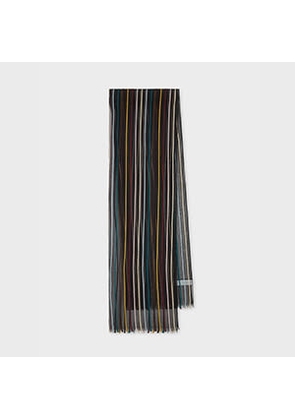 Paul Smith Women's Sheer 'Signature Stripe' Scarf Black