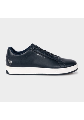 PS Paul Smith Navy Leather 'Albany' 'Zebra' Trainers Blue