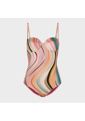 Paul Smith Women's 'Dusky Swirl' Print Wrap Bandeau Swimsuit Multicolour