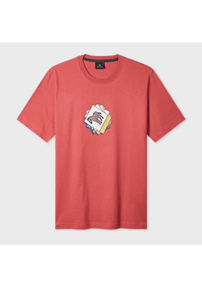 PS Paul Smith Pink Organic Cotton 'Zebra Cards' T-Shirt