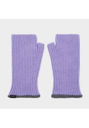 Paul Smith Women's Lambswool Lilac Fingerless Gloves Purple