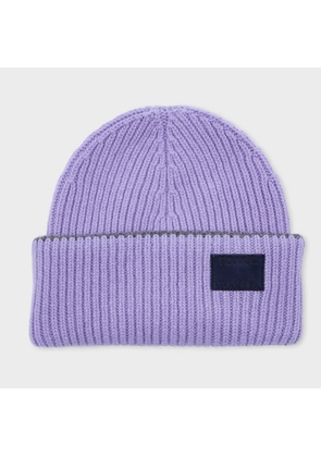 Paul Smith Women's Lilac Lambswool Ribbed Beanie Purple