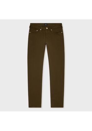 PS Paul Smith Tapered-Fit Khaki Green Garment-Dyed Organic Cotton-Stretch Jeans