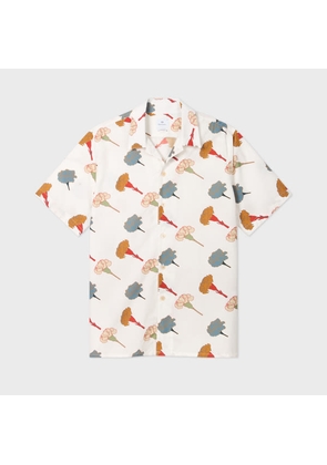 PS Paul Smith White 'Carnation' Print Short-Sleeve Shirt