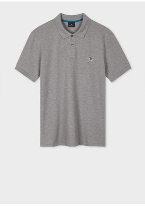 PS Paul Smith Grey Marl Cotton-Piqué Zebra Logo Polo Shirt