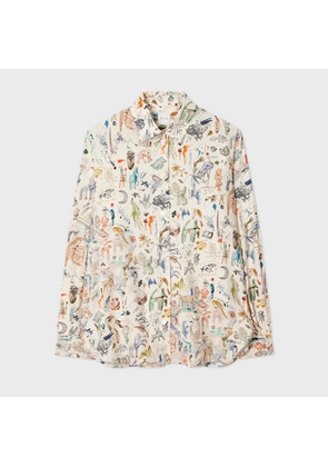 Paul Smith Women's Cream 'Little Beasts' Cotton-Blend Shirt White