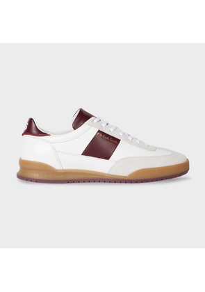 PS Paul Smith White And Bordeaux Leather 'Dover' Trainers