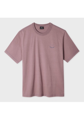 PS Paul Smith Washed Purple Pigment Dyed 'Happy' T-Shirt