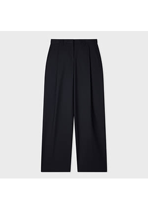 Paul Smith Women's A Suit To Travel In - Navy Pleated Wide Leg Trousers Blue