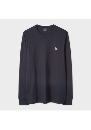 PS Paul Smith Dark Navy Cotton Zebra Logo Long-Sleeve T-Shirt Blue