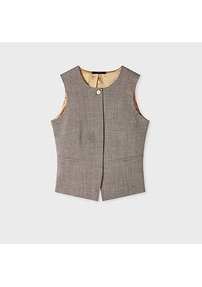 Paul Smith Women's Grey Flecked Tweed Waistcoat Brown