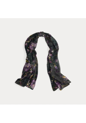 Floral-Print Cashmere Pashmina Scarf