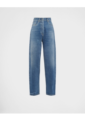 High-waisted denim jeans