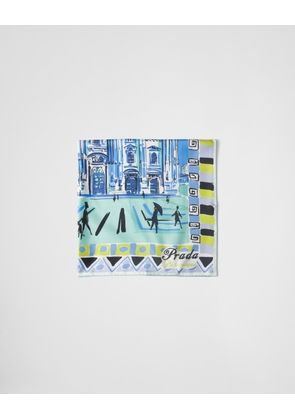 Pittoresque Milan print silk foulard 90x90