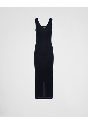 Ribbed knit cotton dress