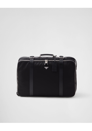 Small Re-Nylon and Saffiano leather suitcase