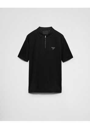 Piqué polo shirt with Re-Nylon details