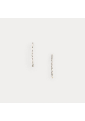 Pavé Silver-Plated Threader Earrings