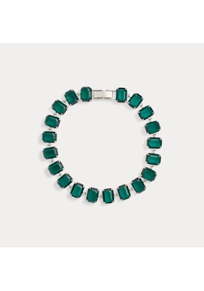 Rhodium-Plated Stone Tennis Bracelet