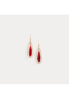 Pavé Gold-Plated Beaded Drop Earrings