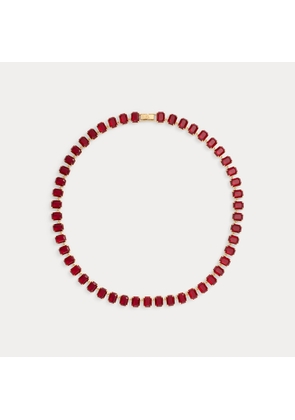 Gold-Plated Stone Tennis Necklace