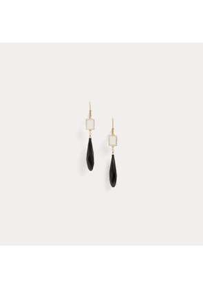 Gold-Plated Stone Drop Earrings