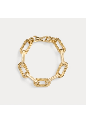 Gold-Plated Herringbone Link Bracelet