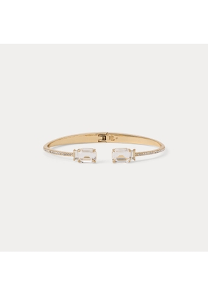 Pavé Gold-Plated Stone Cuff Bracelet