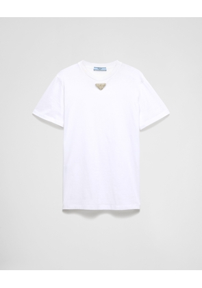 Jersey T-shirt with embroidered triangle