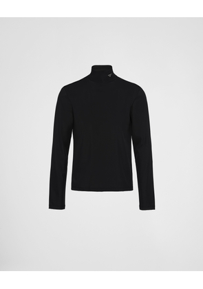 Stretch cotton turtleneck