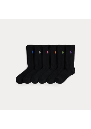 Embroidered Pony Crew Sock 6-Pack