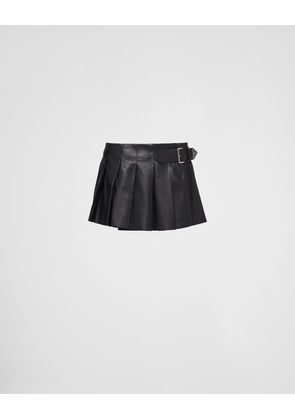 Pleated leather skirt