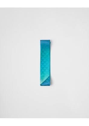 Printed silk twill skinny scarf