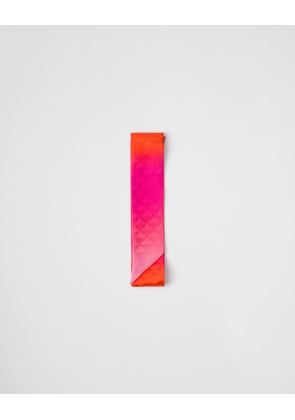 Printed silk twill skinny scarf