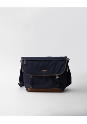 Large Re-Nylon and leather shoulder bag