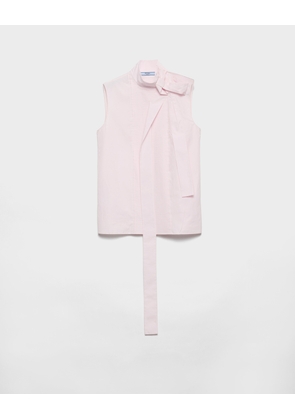 Embroidered poplin top