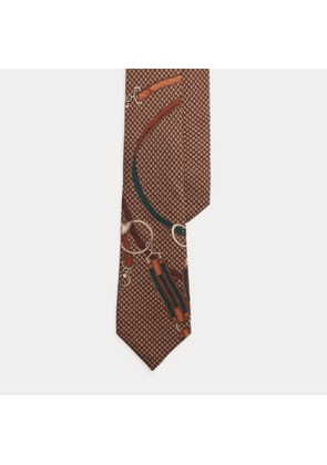 Equestrian-Print Cashmere-Silk Tie