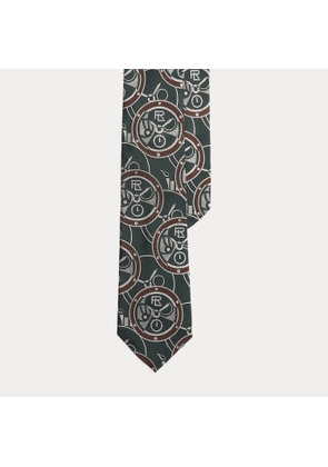 Dial-Motif Silk Jacquard Tie