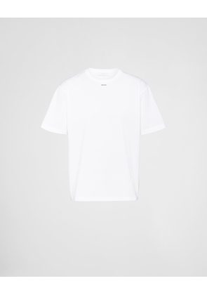 Stretch cotton T-shirt with logo