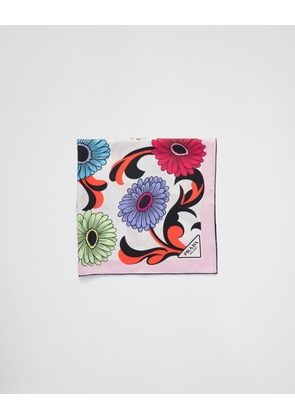 Printed silk twill scarf 90x90