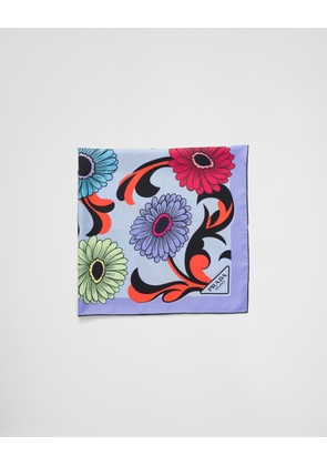 Printed silk twill scarf 90x90