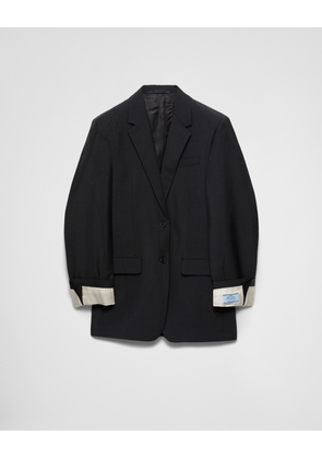 Single-breasted kid mohair jacket